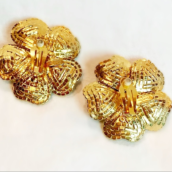 MONTY DON LONDON 1980s VINTAGE CRYSTAL FAUX PEARL NECKLACE AND EARRING SET BOX - Picture 8 of 9